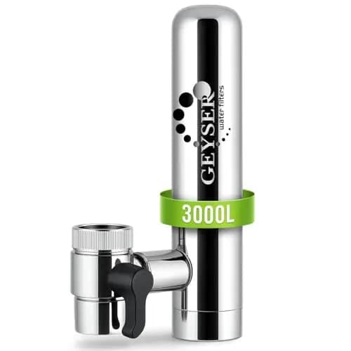 GEYSER EURO (3000L) Filtro Agua Grifo con Sistema de Cartuchos Único Aragón, Reduce Metales, Cloro, Bacterias, Pesticidas, Filtro de Agua para Grifo (1 Cartucho Incluido)