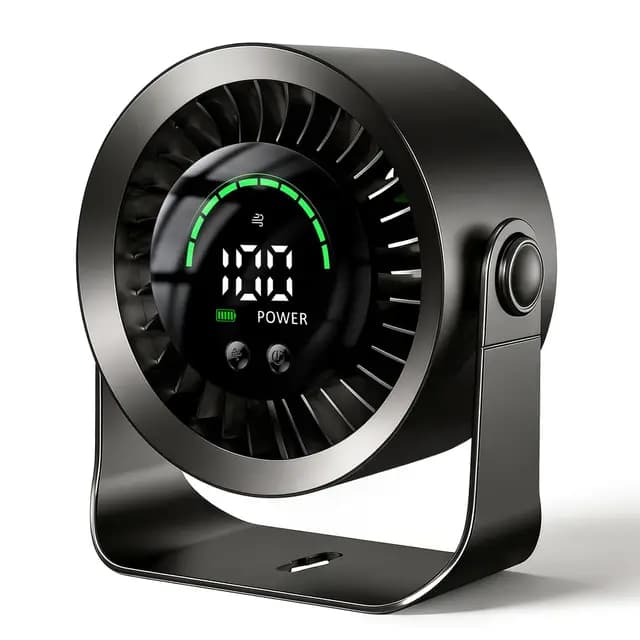 DDKJ Ventilador de Mesa Silencioso,100 Ajustes Continuos,Pantalla LED,4000mAh USB Recargable,Batería Hasta 13 Horas,2 en 1 Ventilador de Escritorio/Pared para Casa,Oficina, Cocina-Negro