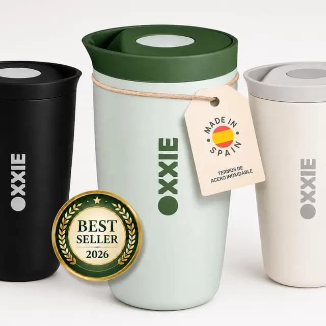 OXXIE Vaso Termo Cafe Para Llevar Pequeño 350ml, Vaso Termico, Aislamiento de Doble Pared, Taza de Cafe de Acero Inoxidable, Taza Termica con Tapa Hermetica, Reutilizable y Antigoteo (Verde Pastel)