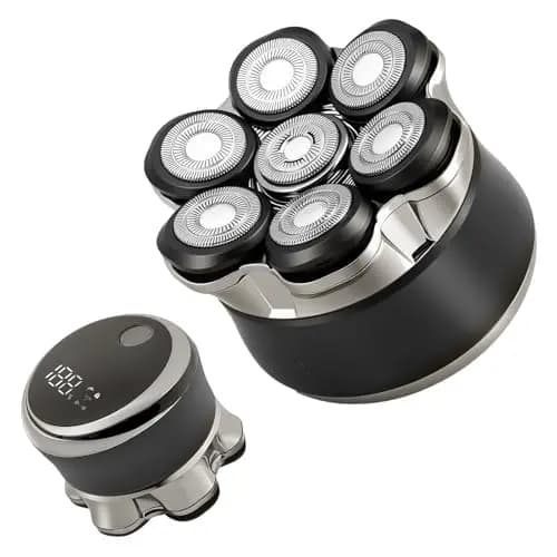 Afeitadora para Cabeza Calva electrica para Hombres Carehabi, IPX6 Resistente al Agua, Recargable, Tipo-C, Cabezal Flotante Magnético 7D, Fácil de Limpiar, Hasta 120 Minutos de Autonomía