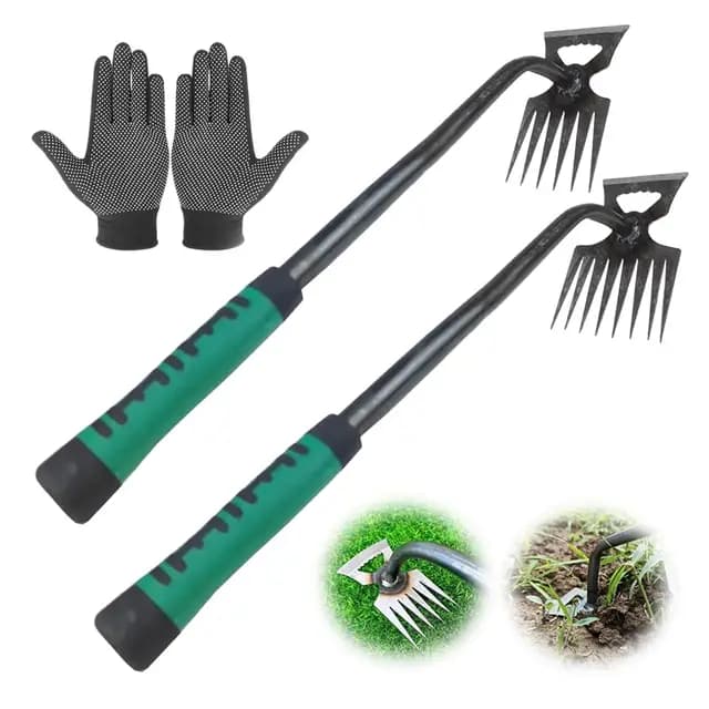 Anyingkai 2 Piezas Extractor de Malas Hierbas Manual,Desmalezar para Patio y Jardín,Multifunctional Weeder Tools,Weeder Puller Stand Up,Weed Removal Tool Long Handle,Eliminar Malas Hierbas (Verde)