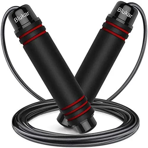 Blukar Cuerda para Saltar, Comba de Saltar con Mango Antideslizante de Espuma Suave Cuerda Ajustable Libre y Rodamientos de Bolas de Rápidos para Fitness, Ejercicio de Intervalos, Crossfit