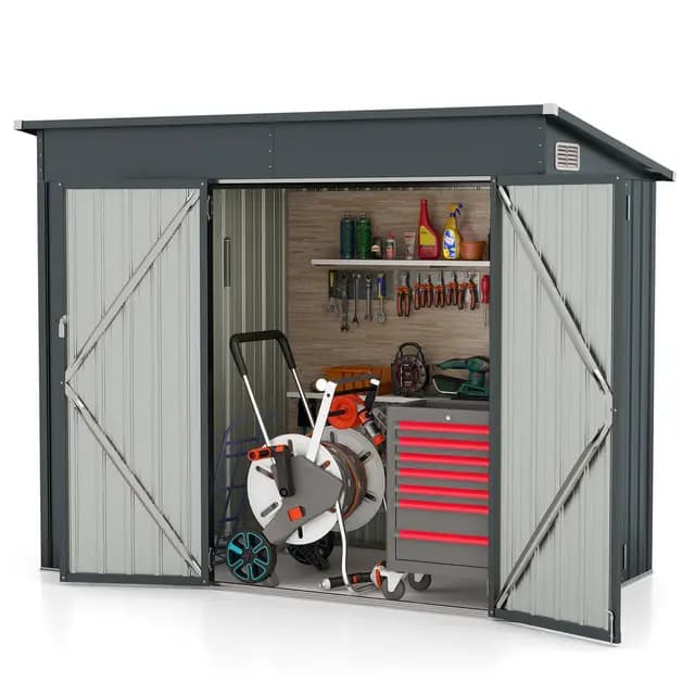 goplus hu5387hs caseta jardín metal