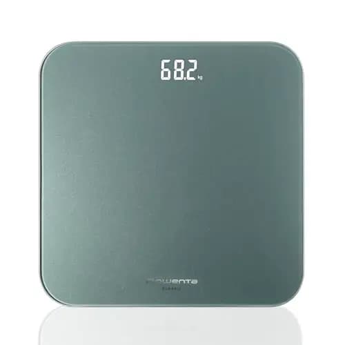 Rowenta Classic 2.0 Báscula de Baño Digital BS1903V0, Pantalla Invisible de Fácil Lectura, Diseño Efecto Eucalipto, Alta Precisión, Encendido Automático, Plataforma Amplia y Resistente