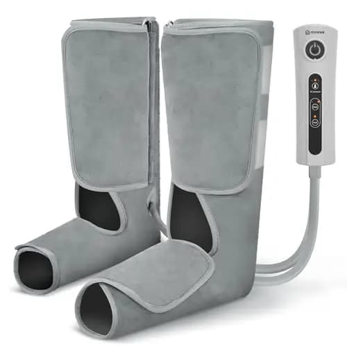 COMFIER Masajeador de Piernas con Función de Compresión y Calor, Masajeador de Pies y Pantorrillas con 3 Niveles de Intensidad y Botas de Masaje Ajustables, Regalo Mujer Hombre