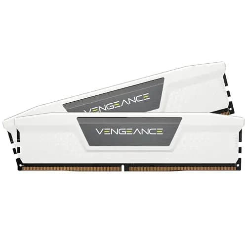 CORSAIR Vengeance DDR5 RAM 32GB (2x16GB) hasta 6000MHz CL36-44-44-96 1.35V AMD Expo & Intel XMP Memoria de Ordenador de Sobremesa - Blanco (CMK32GX5M2E6000Z36W)