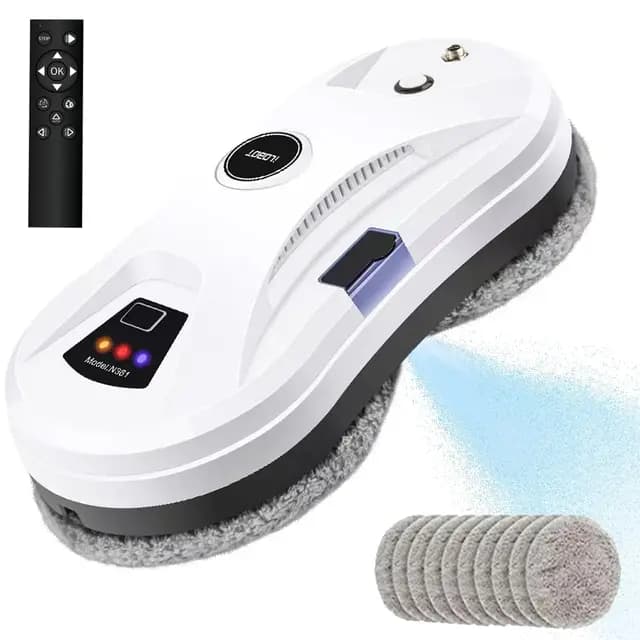 Robot Limpiacristales Robot Limpiador Automático Electrico 5600pa Fuerte Potencia de Succión con automática de rociado de Agua para Grandes Ventanales Exteriores