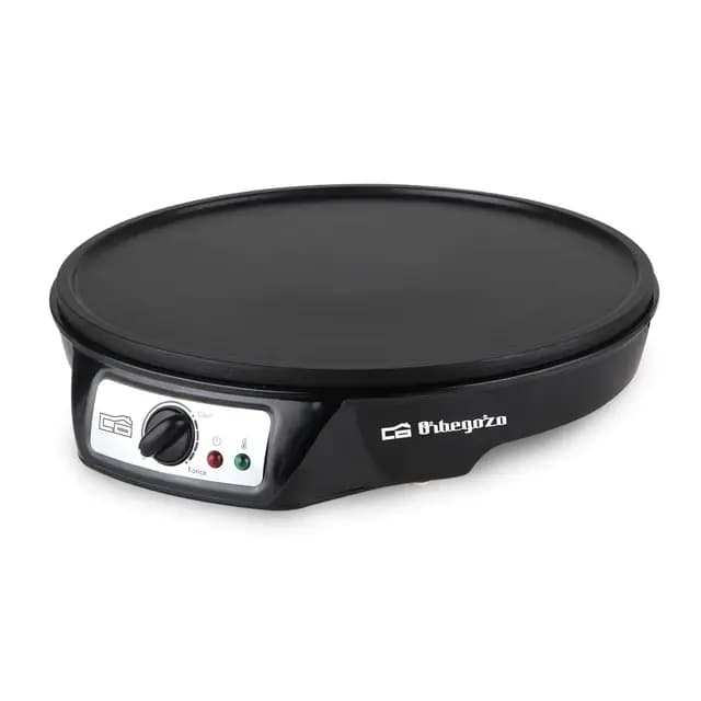 Orbegozo CM 2360 - Crepera Eléctrica, superficie antiadherente de 30 CM,1000 W, facil de limpiar,temperatura Regulable, guarda cables, borde elevado para evitar que gote la masa