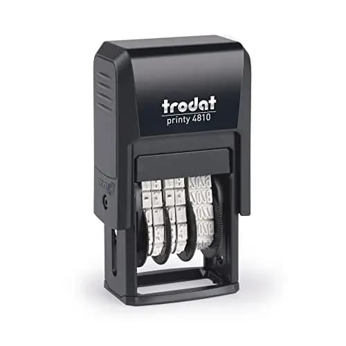 Sello automático con fecha Trodat Printy 4810 formato de fecha MA (por ejemplo: 06-11-2023), s, negro