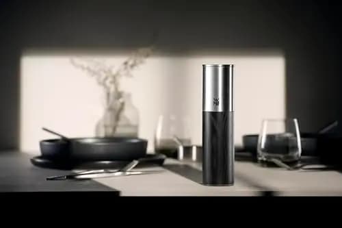 WMF Ceramill Nature - Molinillo de especias (mecanismo de cerámica, grado de molienda ajustable, fácil llenado, sal y pimienta, tapa protectora, color negro)