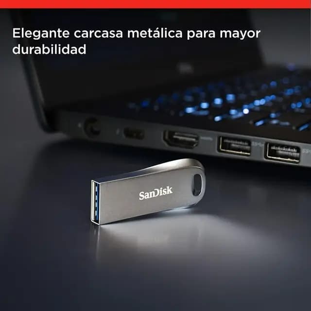 SanDisk 256GB Ultra Luxe Memoria flash, USB 3.2, con velocidades de transferencia hasta 400MB/s