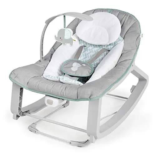 Ingenuity, Hamaca Mecedora para Bebés 3en1 Keep Cozy - Weaver, Vibraciones Relajantes, Arco de Juguetes, Arnés de 5 Puntos, 2 Reclinaciones, Unisex, desde recién nacidos hasta los 18 kg
