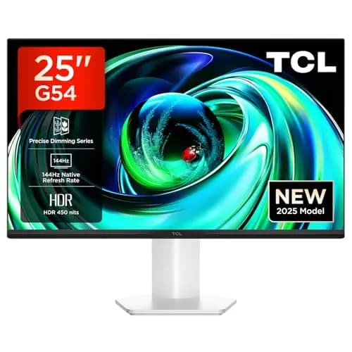 TCL 25G54 Monitor Gaming 25 Pulgadas Mini LED, Full HD, 144Hz, Panel IPS, 450 nits HDR400, 93% DCI-P3, TÜV Libre de Parpadeo, AMD FreeSync