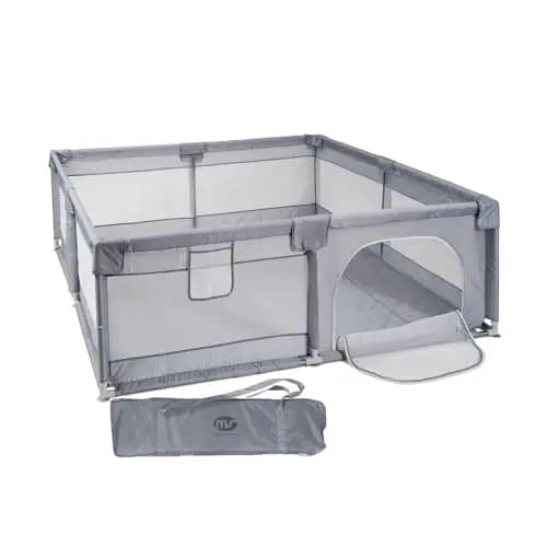 Parque Infantil XXL NYLON 3MEDIDAS - Corralito para bebé plegable - Parque de juegos para bebe Seguro, Con gateras y ventana red - Con ventosas - Fácil Montaje