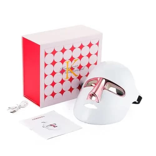 Máscara de terapia de luz LED de 7 colores, terapia de luz facial SPA cuidado de la piel máscara de tratamiento facial y cuello, dispositivo de belleza ligero para rejuvenecimiento