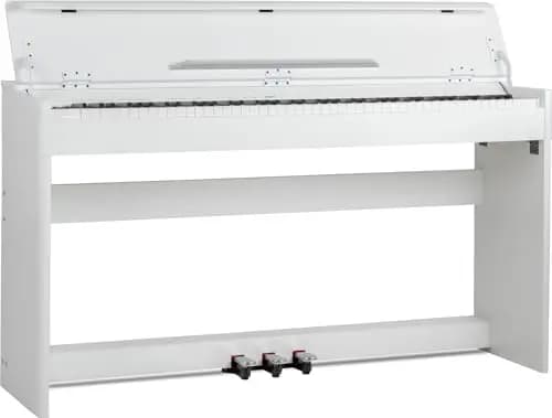 McGrey DP-18 WM E-Piano - 88 teclas ponderadas con mecanismo de martillo y sensibilidad al tacto - 128 sonidos - Función dual y split - Cubierta para teclado - 3 pedales - Blanco mate
