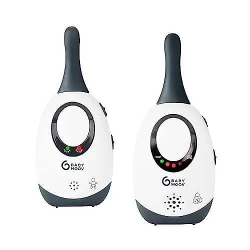 Babymoov Babyphone Simply Care Audio con función VOX, doble alarma y 2 adaptadores, alcance 300 m, Gris