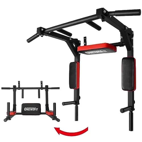 ONETWOFIT Barra de dominadas, estación de inmersión para Entrenamiento de Gimnasio en el hogar, Equipo de Entrenamiento de Torre de Potencia, Soporte de inmersión para 199,6 kg
