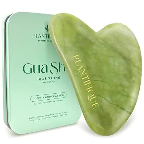 Plantifique Gua Sha Facial de Jade Auténtico - Masajeador Facial para Tonificar y Reafirmar la Piel - Guasha Jade Piedra Natural