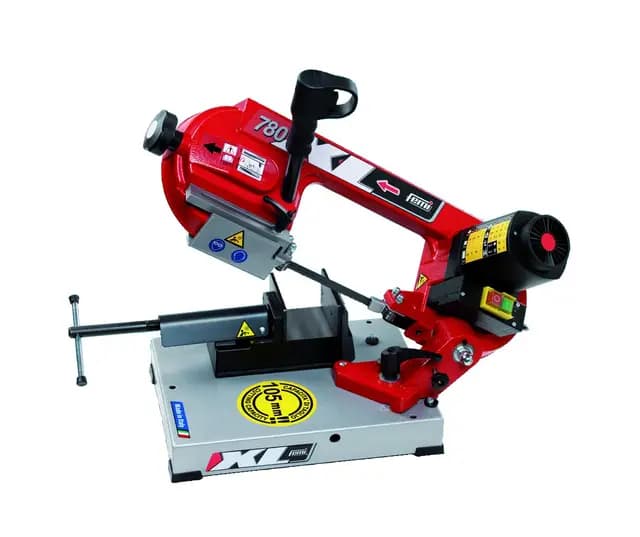 FEMI FM-780XL - Sierra de Cinta para Metal - 850 W - Cinta 1335 mm - Capacidad de Corte de hasta 105 mm - Corte en Seco y Sin Lubricación - Portátil y Segura - Dispositivo Tensor y Bloqueo del Brazo