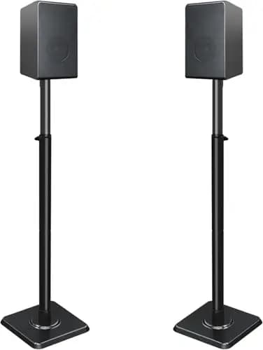 Mounting Dream Soporte de Altavoz Regulable para satélites de hasta 5 kg, Juego de 2 Soportes de Suelo