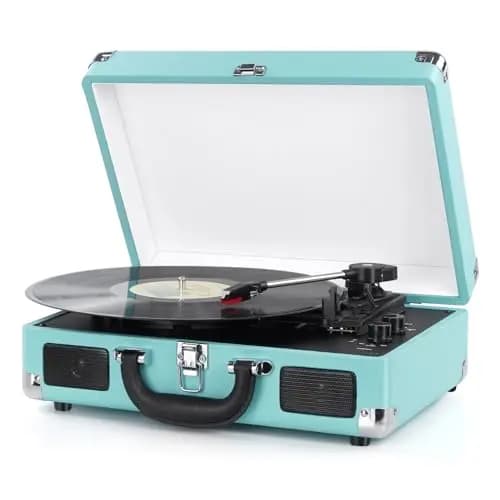 Giratorios de Vinilo, Mersoco Tocadiscos Bluetooth,fonógrafo Vintage con 3 velocidades y Altavoces Integrados,Salida RCA y AUX-in Incluido