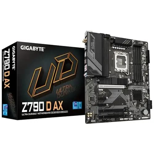GIGABYTE Z790 D AX Placa Base - Soporta CPUs Intel Core de 14ª generación, VRM Digital de 12+1+1 Fases, hasta 7600MHz DDR5 (OC), 3xPCIe 4.0 M.2, Wi-Fi 6E, LAN de 2.5GbE, USB 3.2 Gen 2