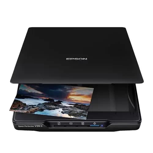 Epson Perfection V39II - Escáner fotográfico y de Documentos (resolución óptica de escáner de 4800 PPP, A4, USB), Color Negro