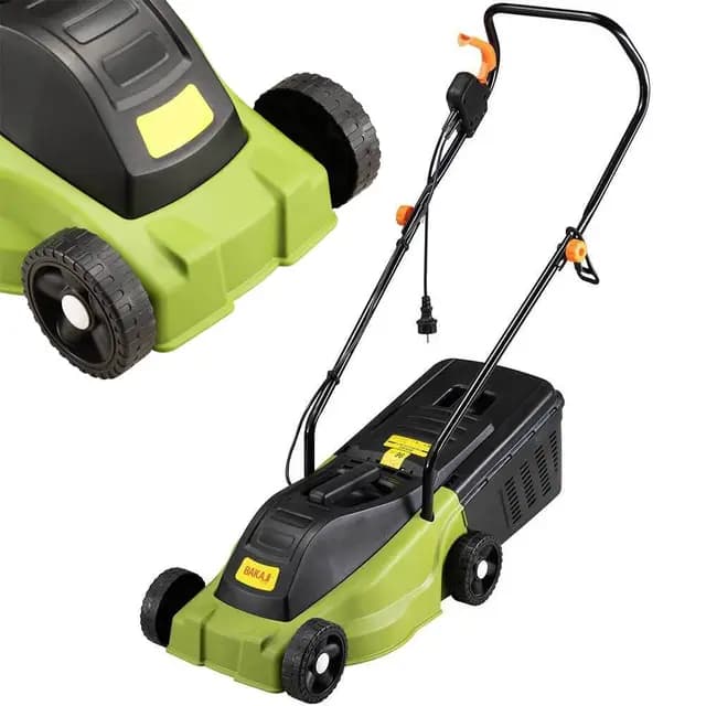 Cortacésped eléctrico de jardín cortacésped a empuje Modelo A5099 Potencia Motor 1000 W Ancho corte 30 cm altura de corte ajustable 25/40/55 mm con depósito de basura de plástico de 25lt