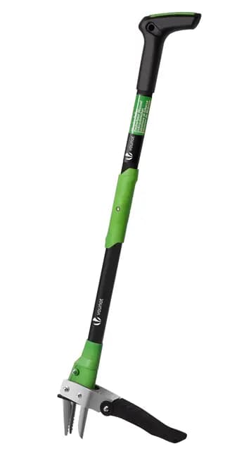 VOUNOT® Extractor de Malezas de Jardín con Garras de Acero Inoxidable y Pedal Alta Resistencia, Herramienta Deshierbe Manual Mango Largo, Removedor Malas Hierbas Desmalezado Efectivo Longitud 100cm