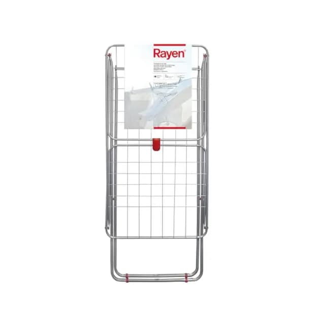 Rayen | Tendedero con alas | Superficie de tendido de 19 m | Sistema de bloqueo de alas | Tendedero plegable y antideslizante|Para interior y exterior|182 x 55 x 102 cm Color Acero|19 metros
