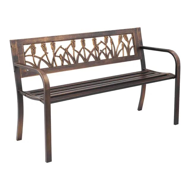 VEVOR Banco de Jardín Metal 127 cm Bronce Antiguo