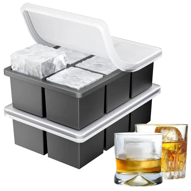Ankway Cubiteras para Hielo Grande, 2 Confezioni Cubitera Silicona con Tapa, in BPA, Cubitos de Hielo de Calidad Alimentaria para Whisky, Cócteles y Bebidas Refrigeradas, Apto para Lavavajillas