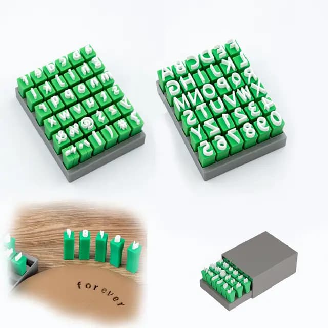 Sellos de Letras Número, Set de Sellos Alfabeto Para Arcilla, Contiene Letras, Números y Símbolos En Mayúsculas y Minúsculas, Adecuado Para Cerámica, Cerámica y Artesanía