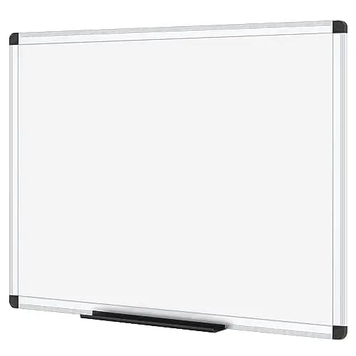 VIZ-PRO Pizarra Blanca Magnética con Marco de Aluminio y Bandeja para Rotuladores, 90 x 60 cm, Ideal para Oficina, Escuela y Hogar