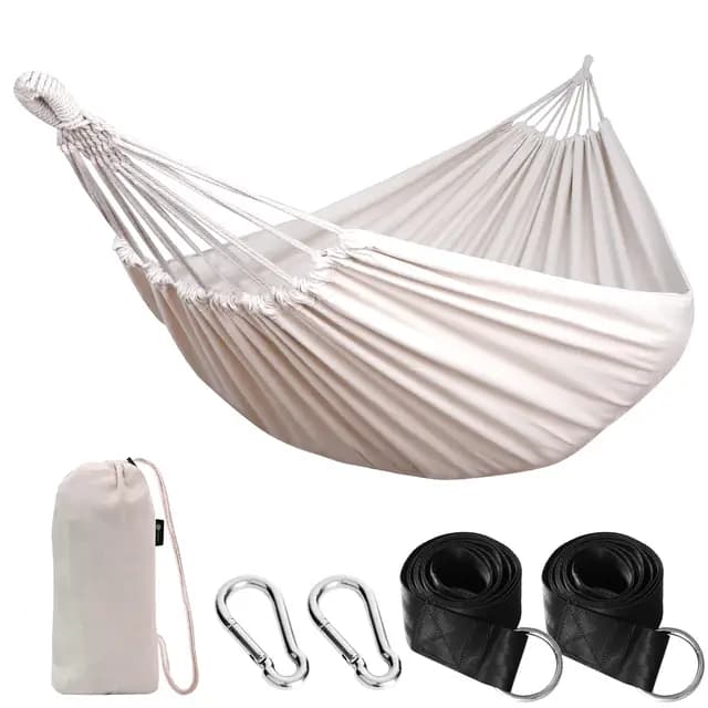 Anyoo - Hamaca al Aire Libre, portátil de Lona, Ligera, con Correas respetuosas con los árboles, Bolsa de Transporte, jardín, balcón, Patio, Playa, Senderismo