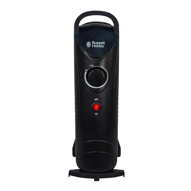 Russell Hobbs RHOFR3001 Radiador de 650 W Lleno de Aceite, Calefactor Eléctrico Portátil de 5 Aletas, Termostato Ajustable, Corte de Seguridad, Tamaño de Habitación de 10 metros cuadrados, Negro