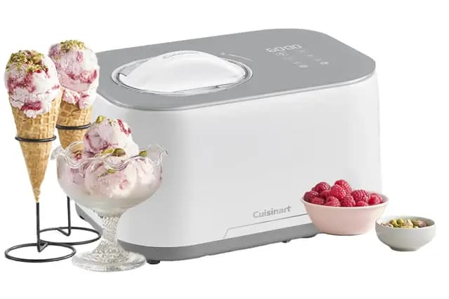Cuisinart FreezeEase–Máquina de helado automática;3 programas:Helado,Sorbete,Yogur;Sin precongelación;Lista en 40 min;Función de mantenimiento en frío, Compresor 950ml (Nuevo)