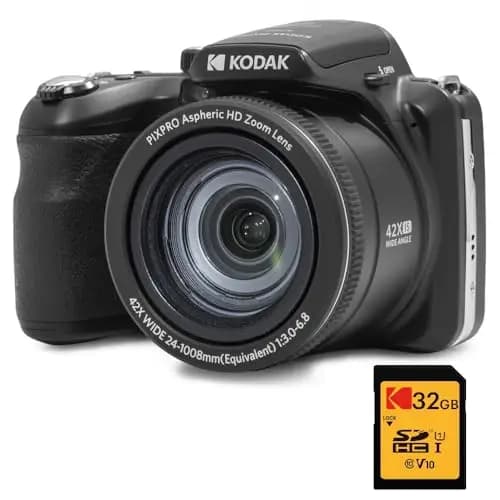 KODAK Pixpro Astro Zoom AZ425 - Cámara Digital Bridge, Zoom óptico 42X, Gran Angular de 24 mm, 20 megapíxeles, LCD 3, vídeo Full HD 1080p, batería Li-Ion - Negro
