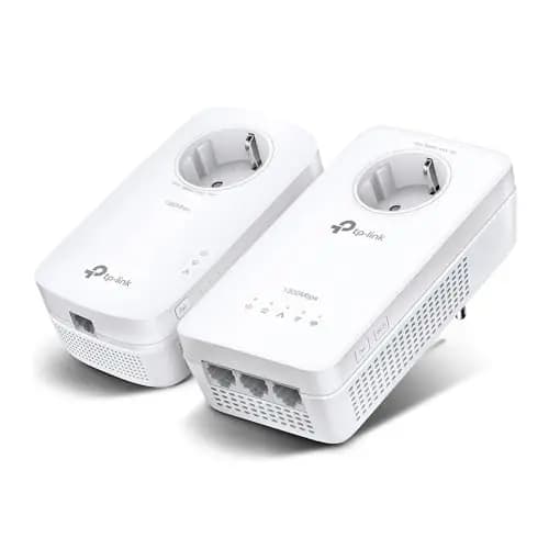 TP-Link TL-WPA8631P Kit - Repetidor WiFi PLC, Powerline WiFi AC1200 en 2.4GHz/5GHz, 3xPuerto Gigabit + 1xPuerto Gigabit, Enchufe Integrado, 2X2 MIMO, Auto Sincronización, Plug&Play, 2piezas, Negro