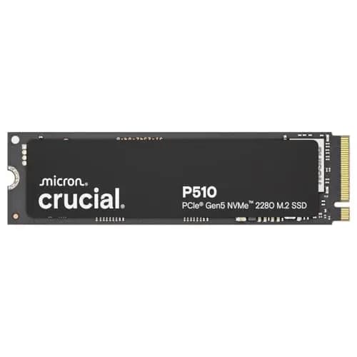 Crucial P510 SSD 2TB PCIe 5.0 x5 Gen5 NVMe M.2, Velocidades de lectura hasta 10.000 MB/s, escritura 8.700 MB/s, Ordenador Portátil y de Sobremesa, TLC NAND, Disco Duro Interno- CT2000P510SSD8-01