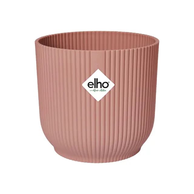 Elho Vibes Fold Round 30 - Macetero por Interior - 100% Plástico Reciclado - Ø 29.5 x H 27.2 cm - Rosado/Delicate Pink