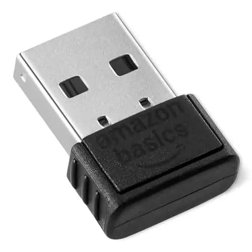 Amazon Basics Adaptador USB Bluetooth 5.4 para PC, Receptor USB para ratón Bluetooth, Teclado, Ordenador portátil, Compatible con Windows 11/10/8.1