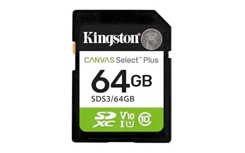 Kingston Tarjeta de Memoria SD Canvas Select Plus 64GB SDXC Gen3 100MB/s C10 UHS-I U1 V10-SDS3/64GB