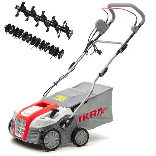 IKRA escarificador y aireador eléctrico IEVL 2000, saco coletor 55l, largo de trabajo 40cm, 2000W