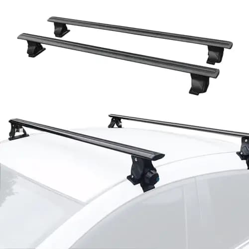 Barras de Techo para Coche sin Rieles. Baca Portaequipajes para Viajes. Ajuste Integrados al Techo del Coche. Barra Portátil para Transportar.