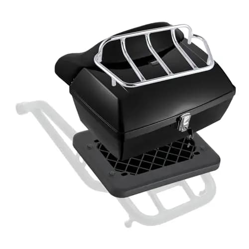 VEVOR Baúl Portacascos Universal para Motos 48 L Baúl de Moto de Material PP Maleta Portacascos Impermeable y Extraíble con Base de Múltiples Orificios Caja para Motocicleta 565 x 500 x 380 mm