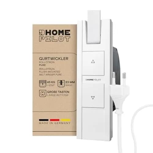 HOMEPILOT - RolloTron Pure | Motor eléctrico para persianas enrollables. Accesorio Smart Home - ¡también apto para instalaciones posteriores! Capacidad de carga: 45 kg
