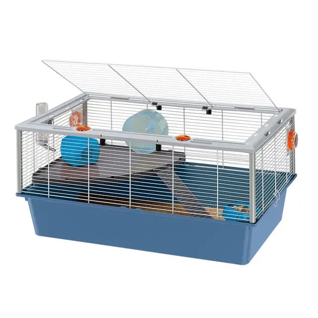 Ferplast Jaula para Roedores CRICETI 15 para Hamsters, en Metal, Accesorios incluidos: Pesebre, Bebedero, Casita, Rueda, Balda, Escalera, 78x48xh39cm