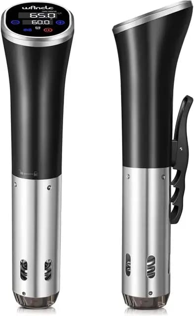 Sous Vide, Wancle Roner Cocina Baja Temperatura 1100W Inmersión a Prueba de Agua IPX7 Circuladores Con función de reserva, fácil de almacenar